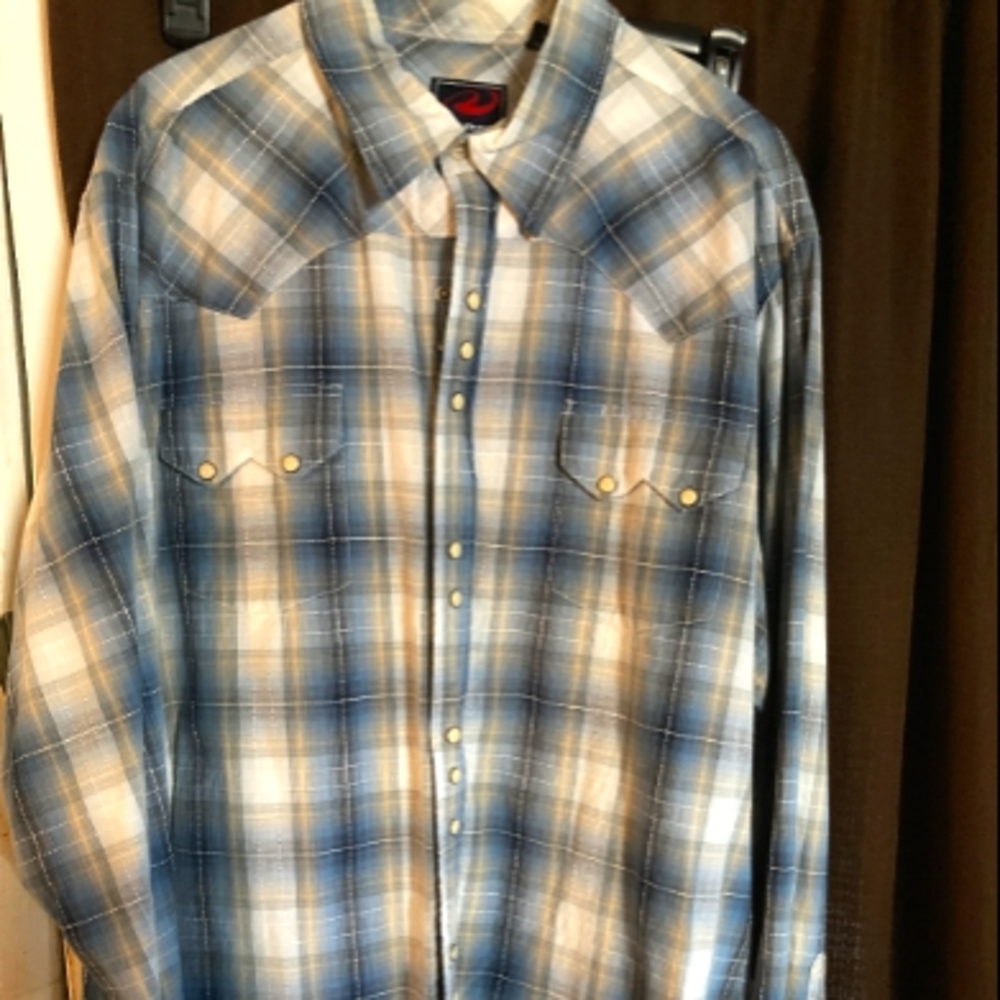 Plaid Men's Vintage Roper Long Sleeve Button Western Shirt 2XL-Gently Worn